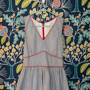 Esley Seersucker red summer dress